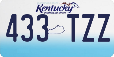 KY license plate 433TZZ