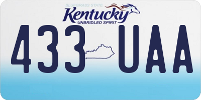 KY license plate 433UAA