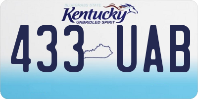 KY license plate 433UAB