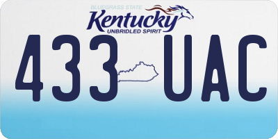 KY license plate 433UAC