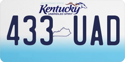 KY license plate 433UAD