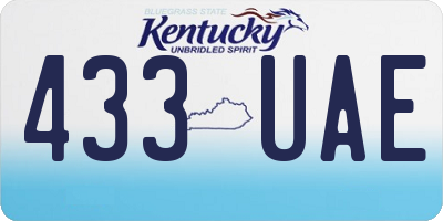 KY license plate 433UAE
