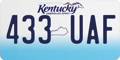 KY license plate 433UAF