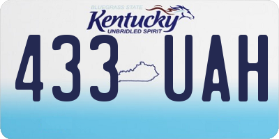 KY license plate 433UAH