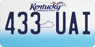KY license plate 433UAI