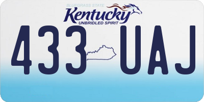 KY license plate 433UAJ