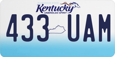 KY license plate 433UAM