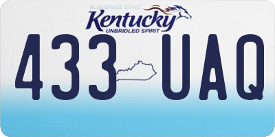 KY license plate 433UAQ