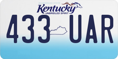 KY license plate 433UAR