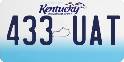 KY license plate 433UAT