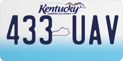 KY license plate 433UAV