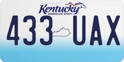 KY license plate 433UAX