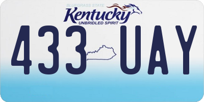 KY license plate 433UAY