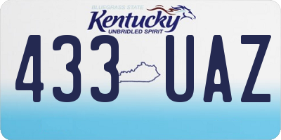 KY license plate 433UAZ