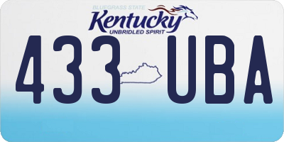 KY license plate 433UBA