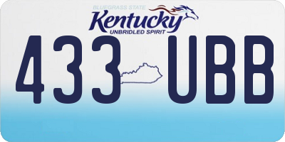 KY license plate 433UBB