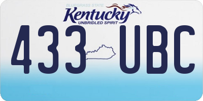 KY license plate 433UBC