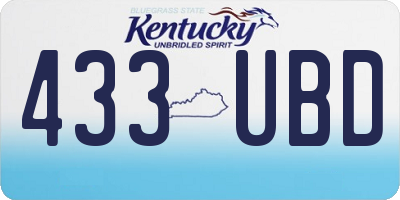 KY license plate 433UBD