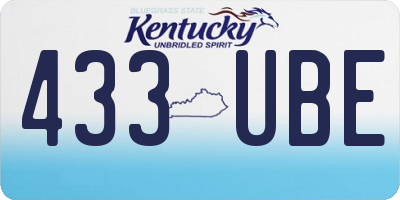 KY license plate 433UBE