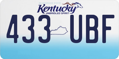 KY license plate 433UBF