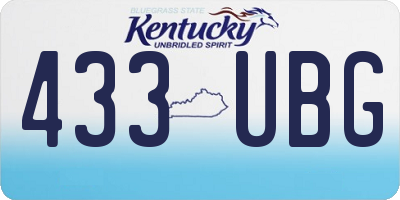 KY license plate 433UBG