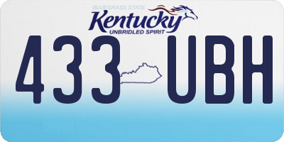 KY license plate 433UBH
