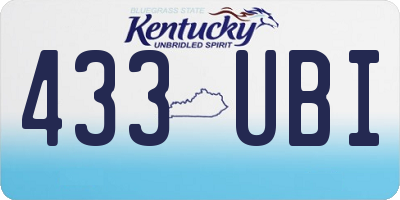 KY license plate 433UBI