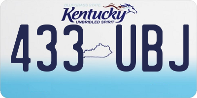 KY license plate 433UBJ