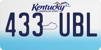 KY license plate 433UBL