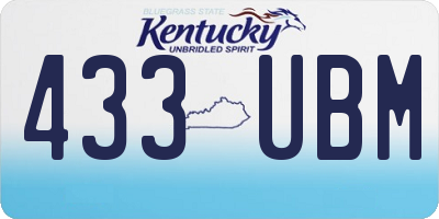 KY license plate 433UBM