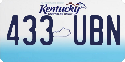 KY license plate 433UBN