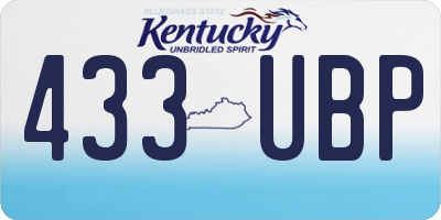 KY license plate 433UBP