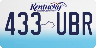 KY license plate 433UBR