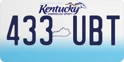 KY license plate 433UBT