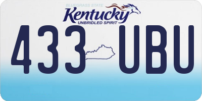 KY license plate 433UBU