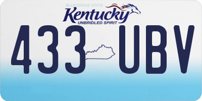 KY license plate 433UBV