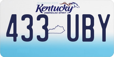 KY license plate 433UBY