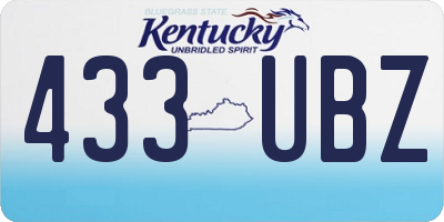 KY license plate 433UBZ