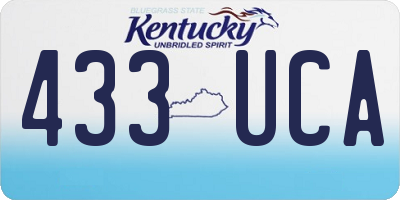 KY license plate 433UCA