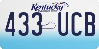 KY license plate 433UCB