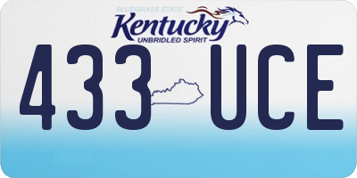 KY license plate 433UCE