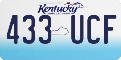 KY license plate 433UCF