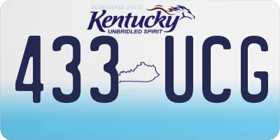 KY license plate 433UCG