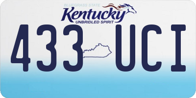 KY license plate 433UCI