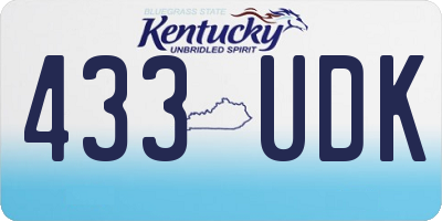 KY license plate 433UDK