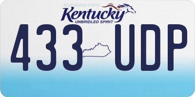KY license plate 433UDP