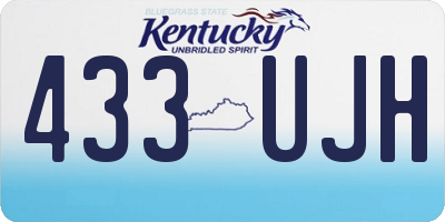 KY license plate 433UJH