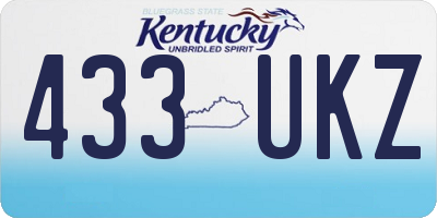 KY license plate 433UKZ
