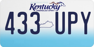 KY license plate 433UPY