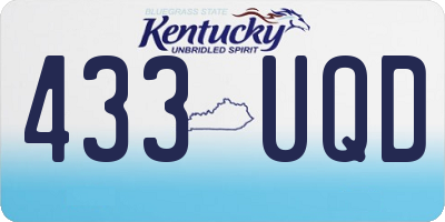 KY license plate 433UQD